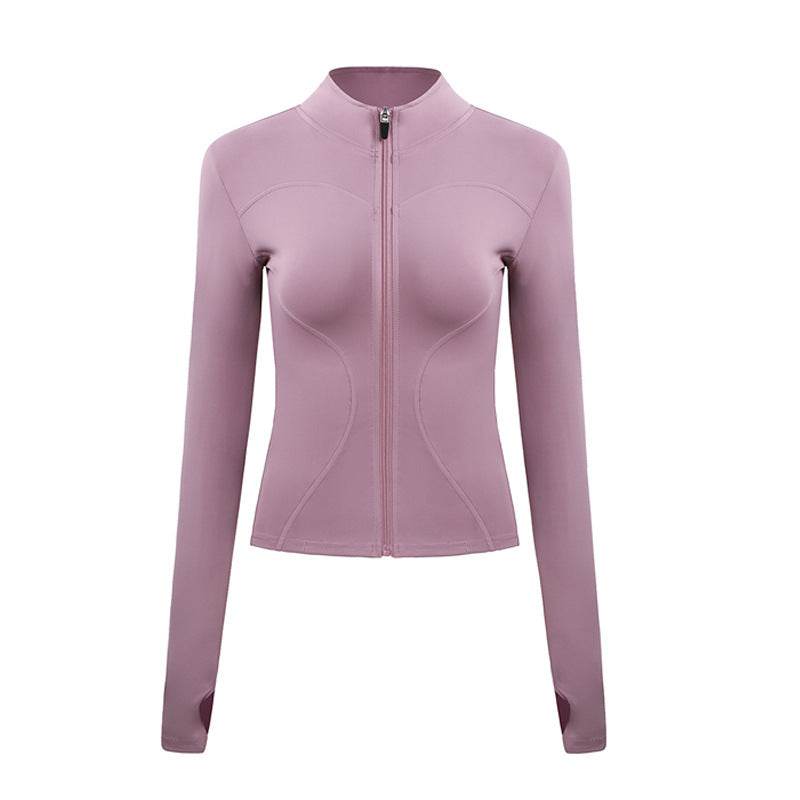 Slim fit Long sleeve Zipper Workout Top Sports Running Gym top for women