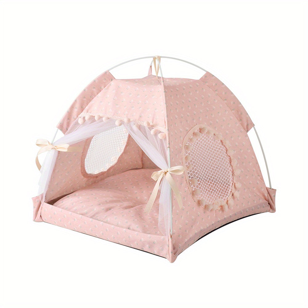 Portable Pet Tent with Breathable Cushion - Perfect for Small Dogs and Cats Christmas Gift