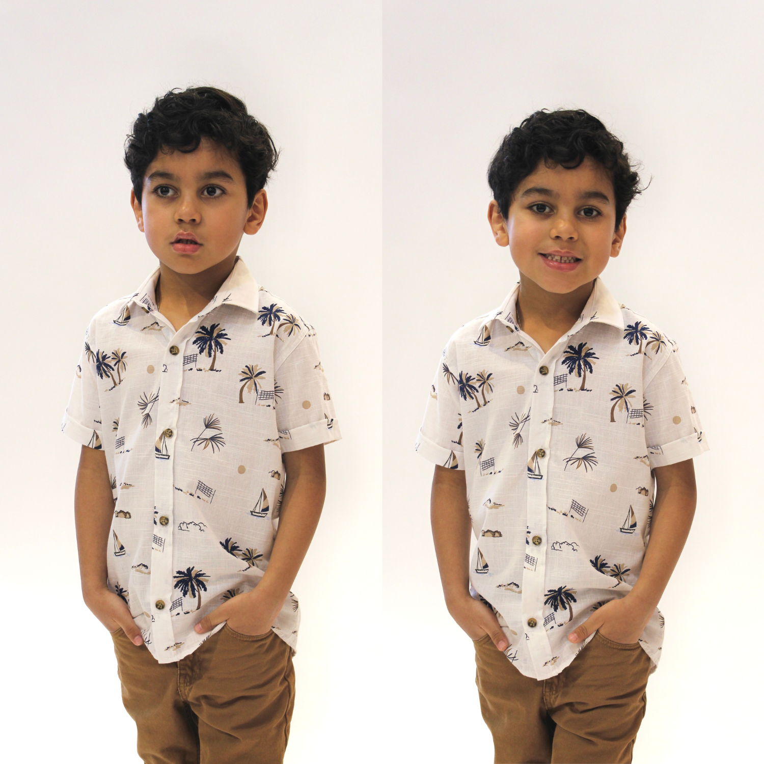 Short Sleeve Boys Cotton Shirt-4
