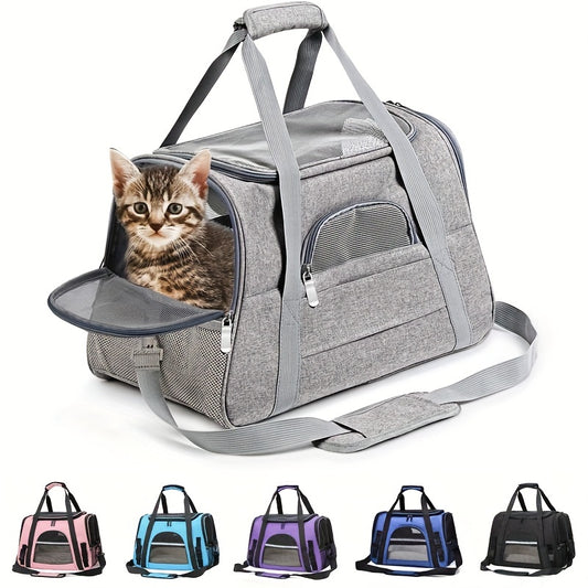 Ultra-Comfy Portable Pet Carrier Bag - Premium Plush Mat for Puppies & Kittens - Safe, Stylish & Hassle-Free Travel Solution for Outdoor Adventures