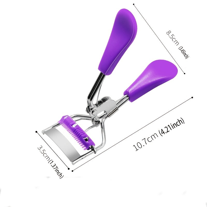 1pc Wide Angle Eyelash Curler With Built In Comb Eye Lash Clip Cosmetic Makeup Lash Curling Auxiliary Tool For Women Lash Curlers, Multicolor