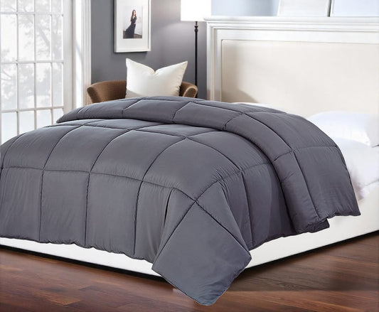 Dark Gray Queen Polyester Thread Count Down Alternative Comforter-0