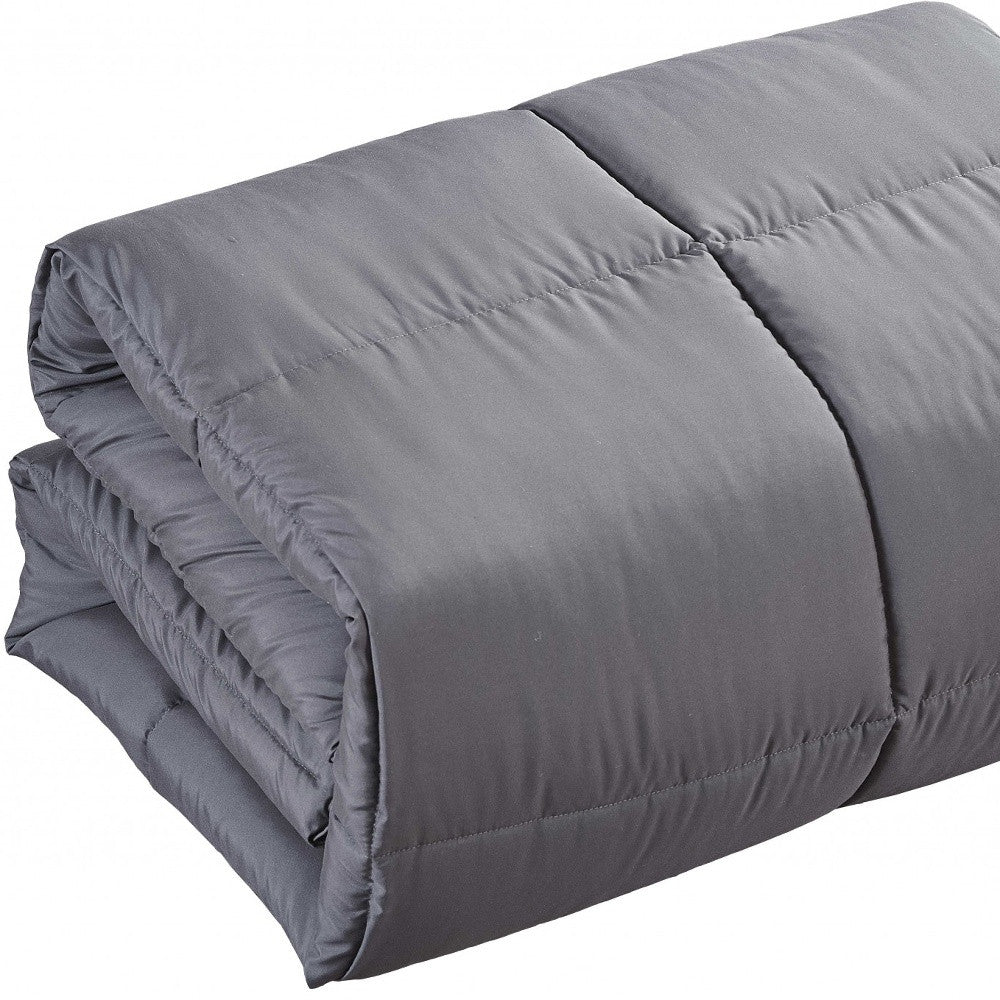 Dark Gray California King Polyester Thread Count Down Alternative Comforter-3