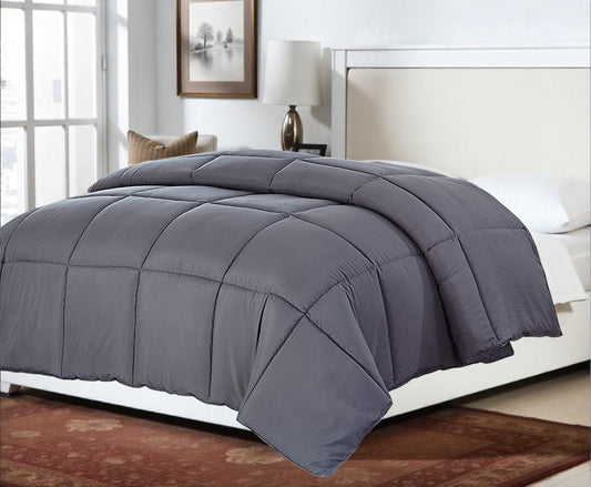 Dark Gray California King Polyester Thread Count Down Alternative Comforter-0