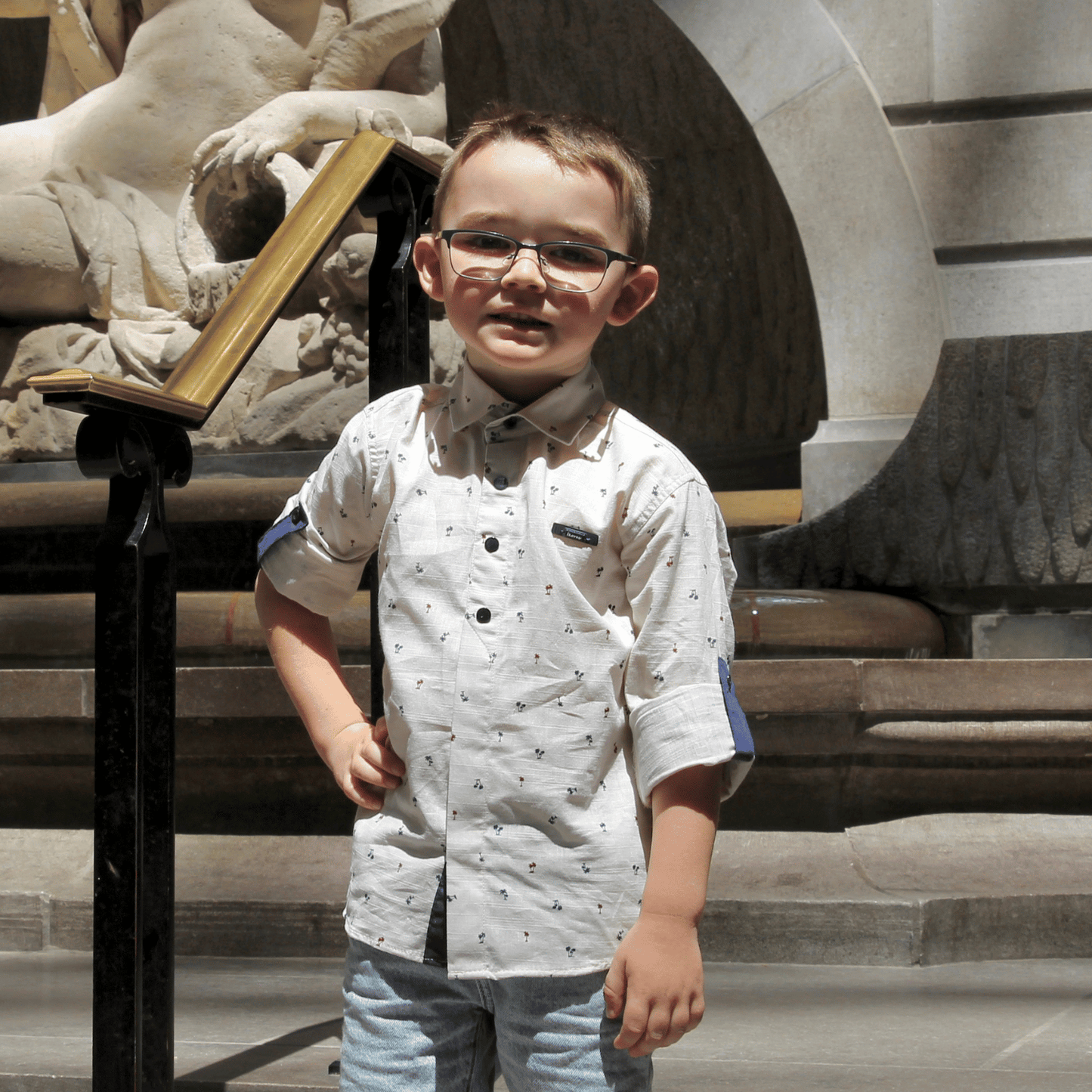 Red Palm Boys Cotton Shirt-4