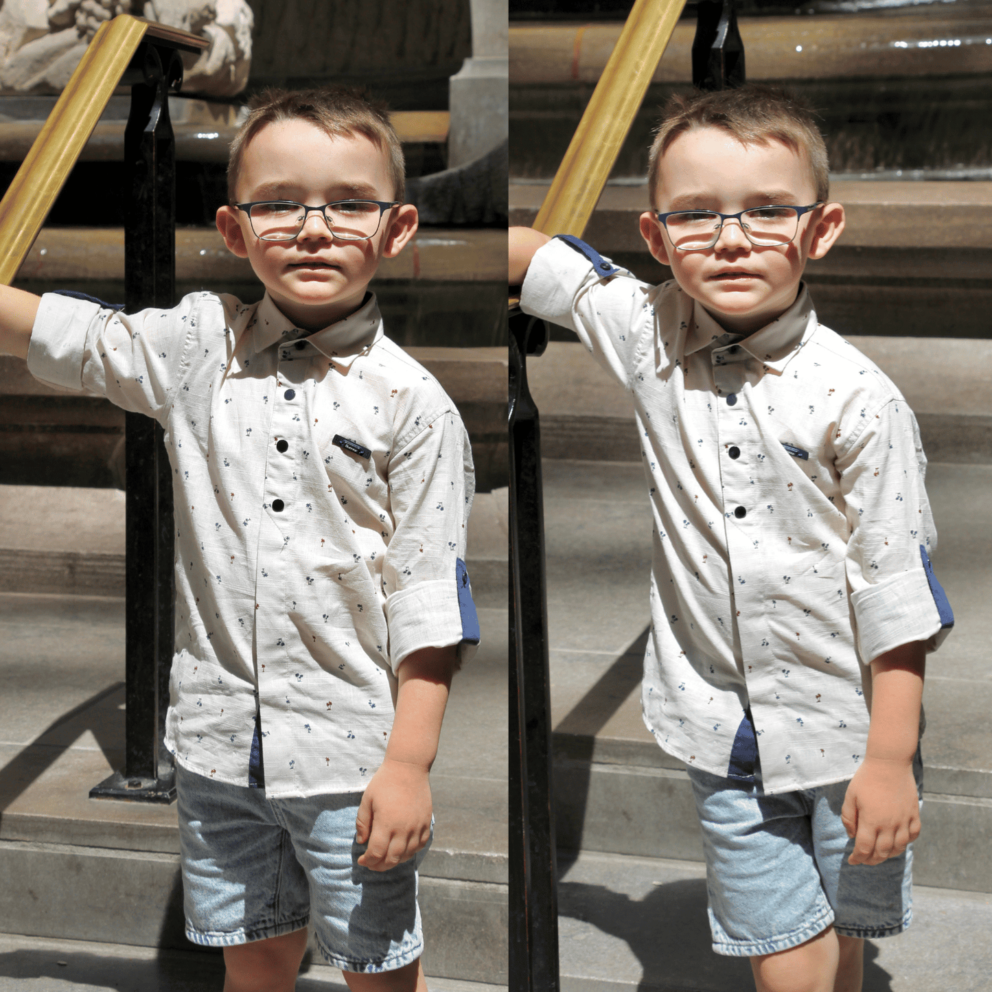 Red Palm Boys Cotton Shirt-3