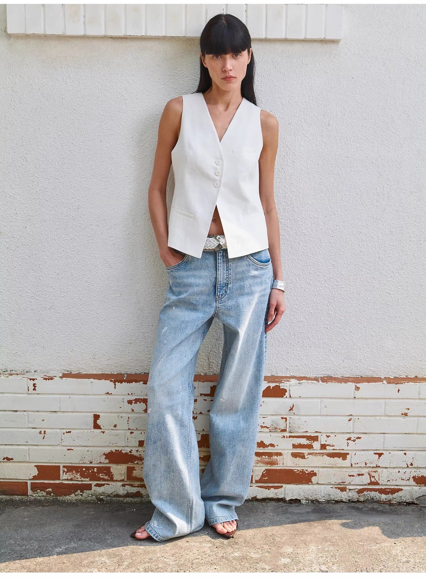 Distressed dirty dyed Tencel cotton jeans"Art Journey"-1