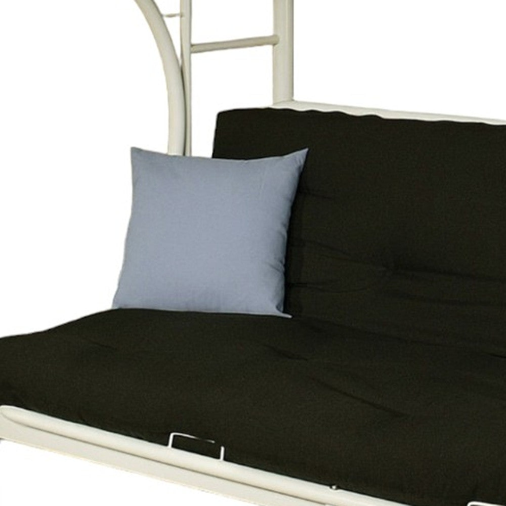 White Twin Contemporary Metal Bunk Bed-2