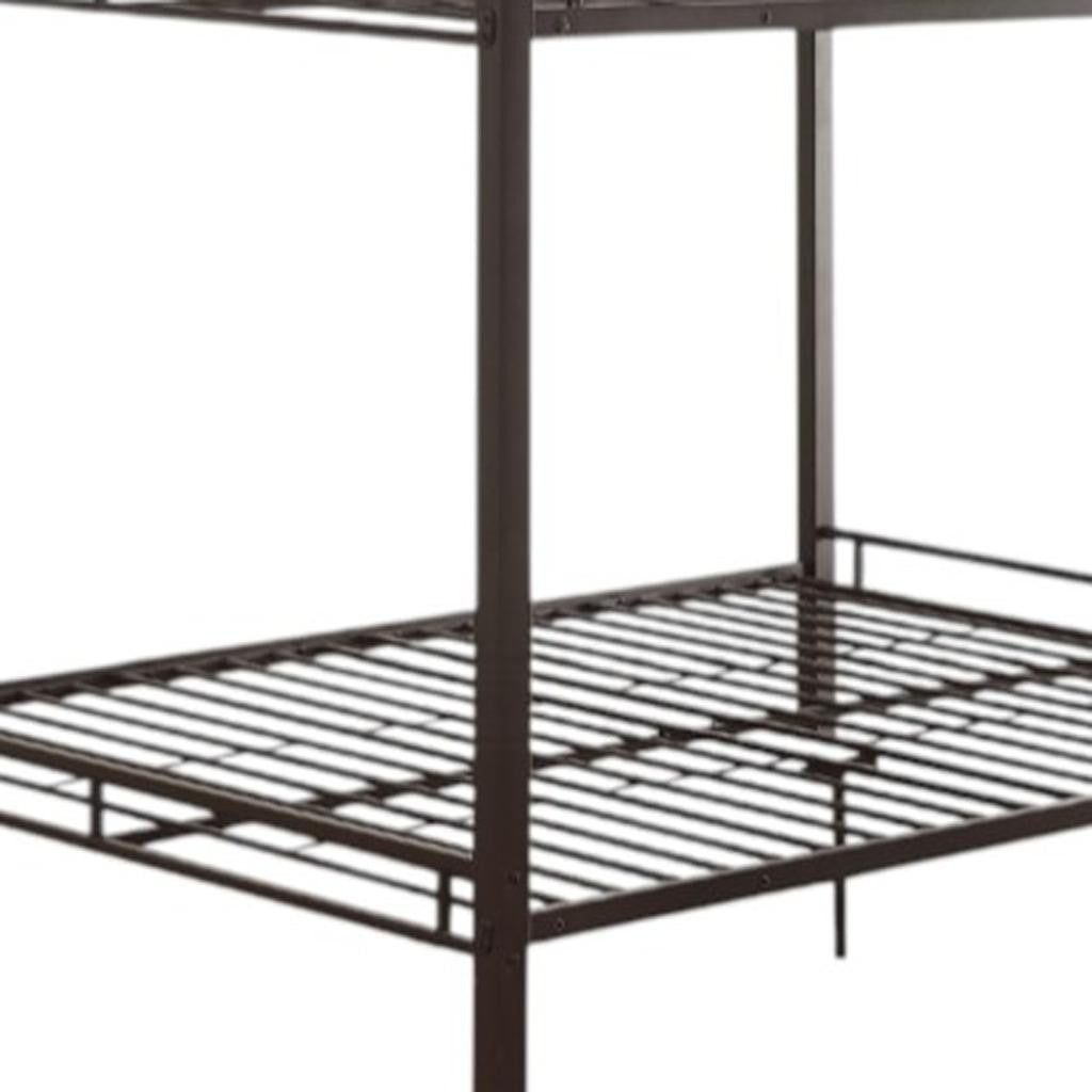 Black Queen Over Queen Bunk Bed-3