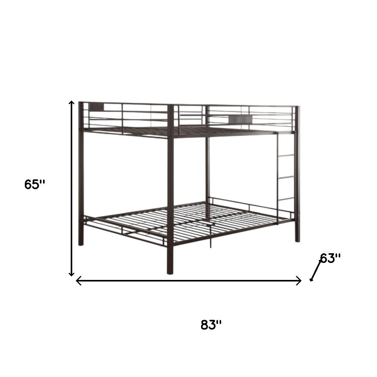 Black Queen Over Queen Bunk Bed-6