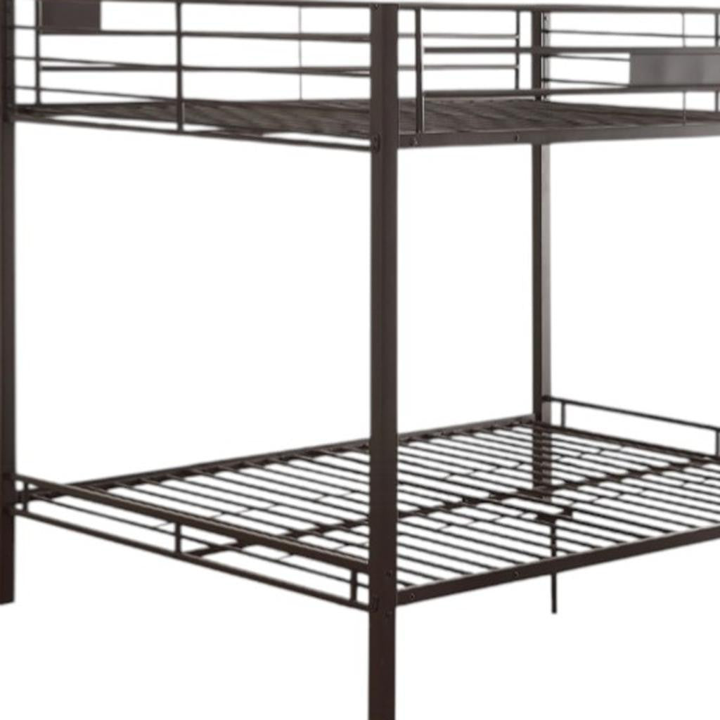 Black Queen Over Queen Bunk Bed-4