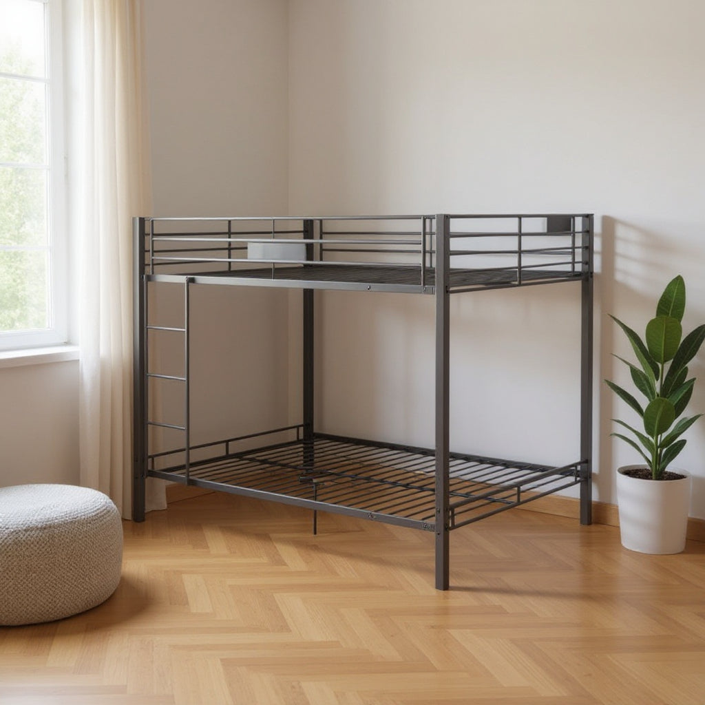 Black Queen Over Queen Bunk Bed-1