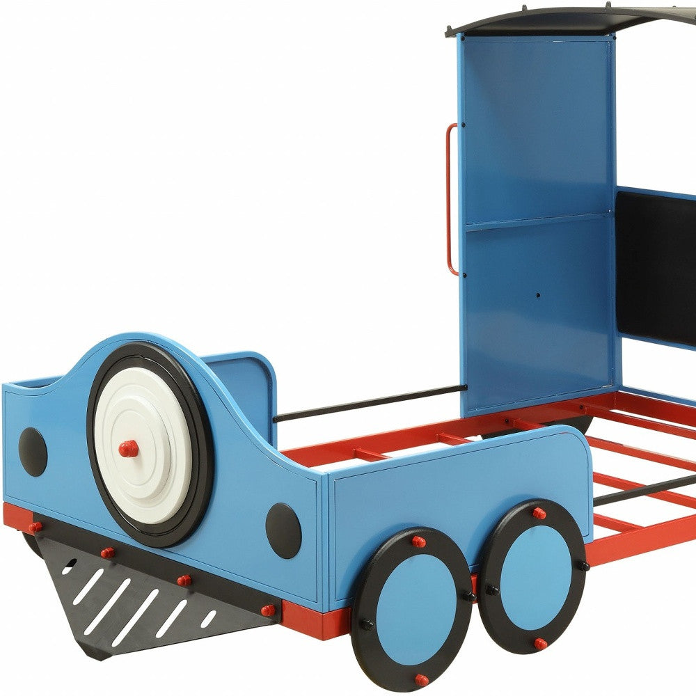 Steel Twin Red White and Blue Bed-3