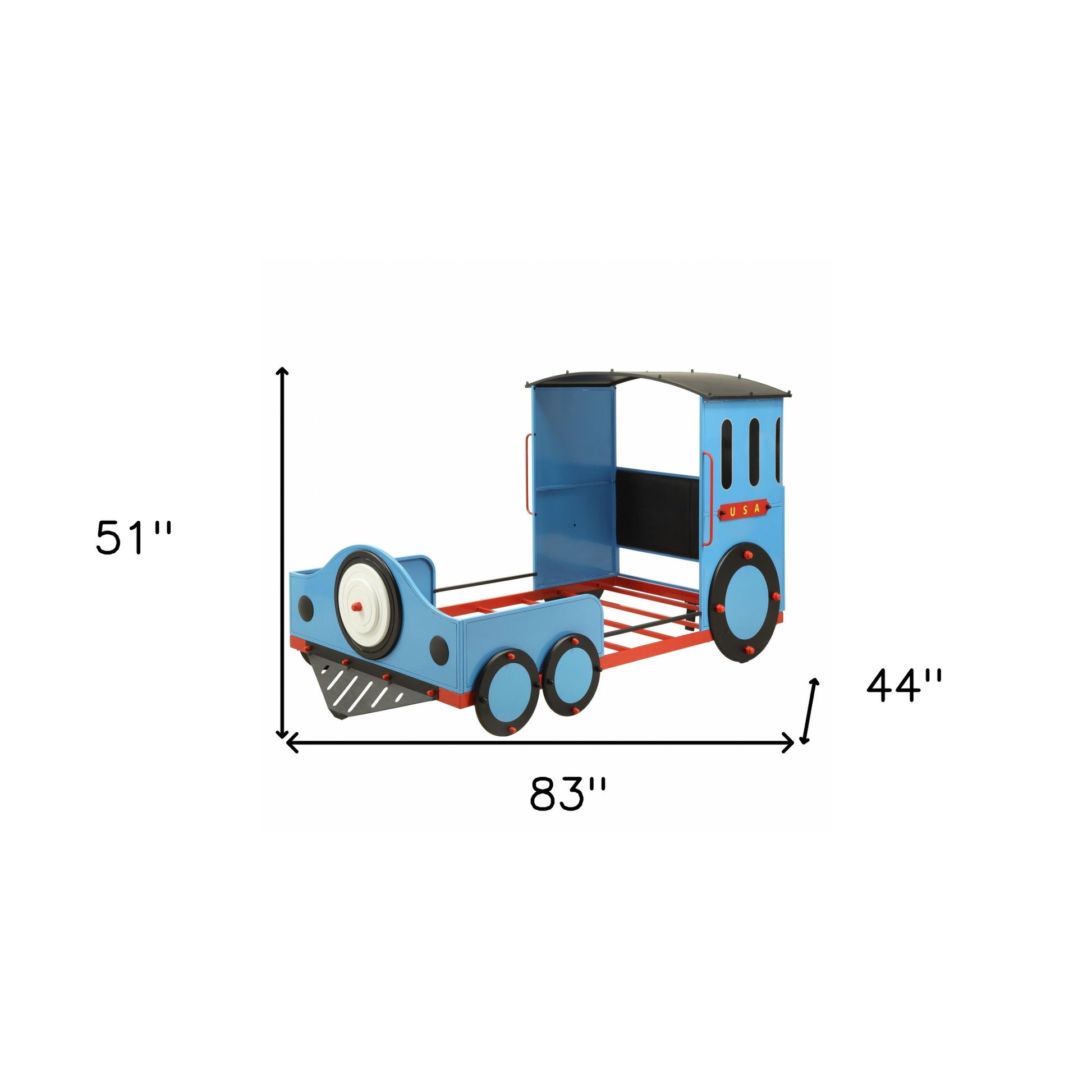Steel Twin Red White and Blue Bed-6