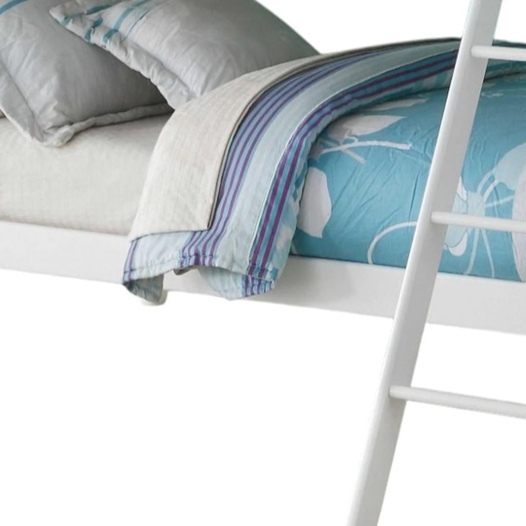 White Twin Over Twin Bunk Bed-2