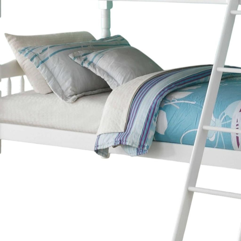 White Twin Over Twin Bunk Bed-4