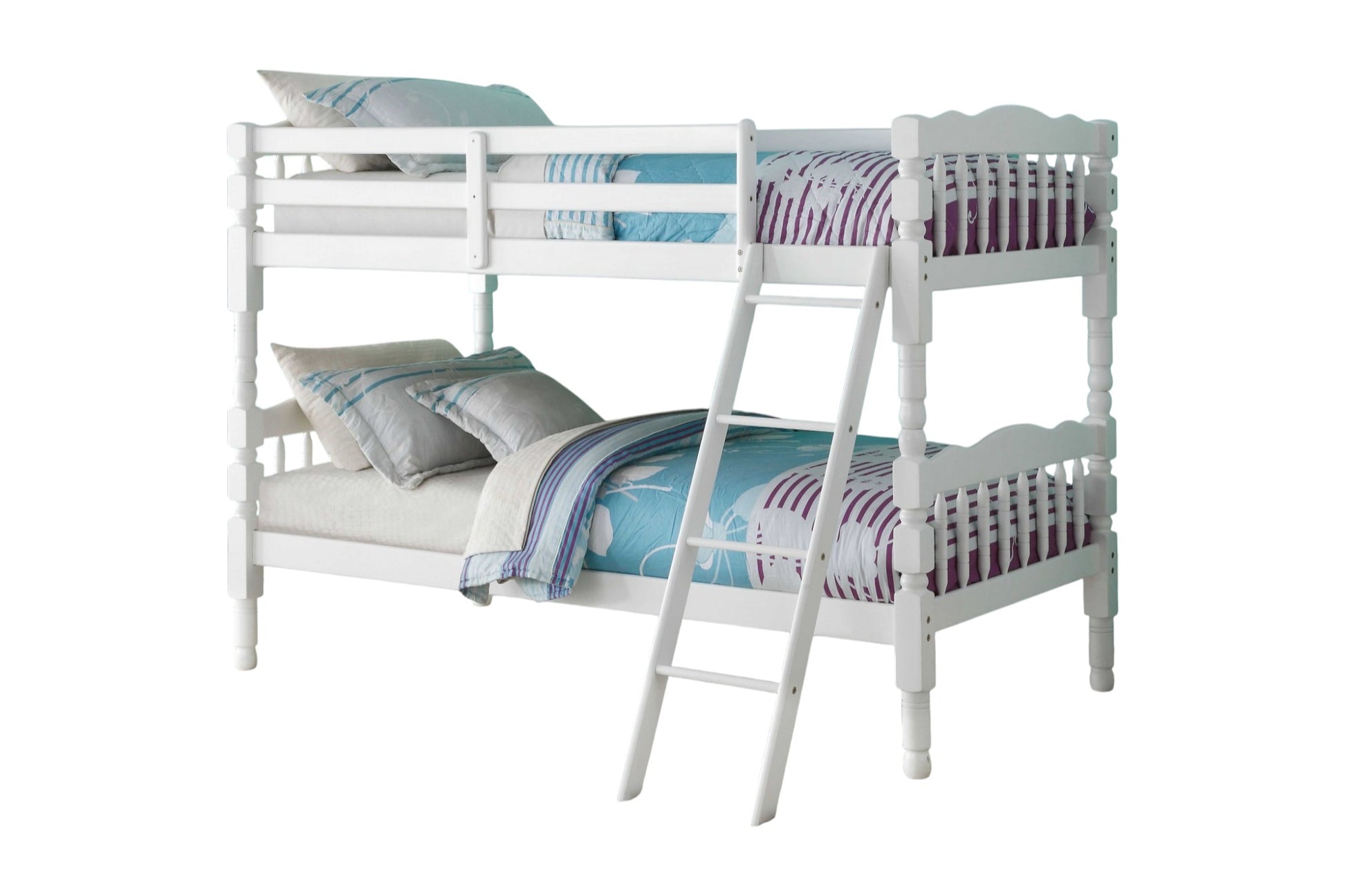 White Twin Over Twin Bunk Bed-1