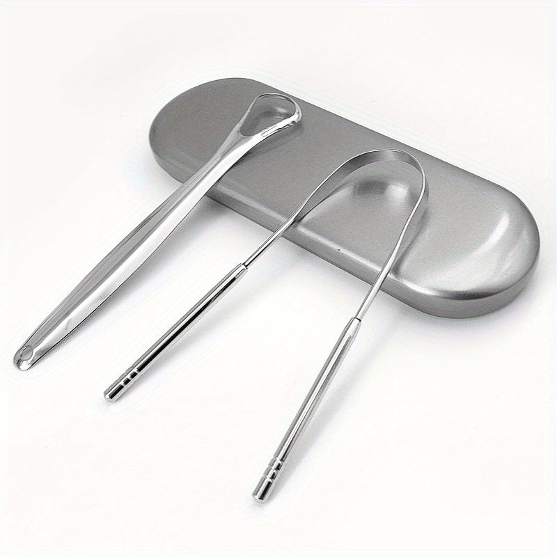 Tongue Scraper, Halitosis Reduction, Stainless Steel Tongue Cleaner, Metal Scraper, Tongue Scraper Cleaner For Fresh Breath
