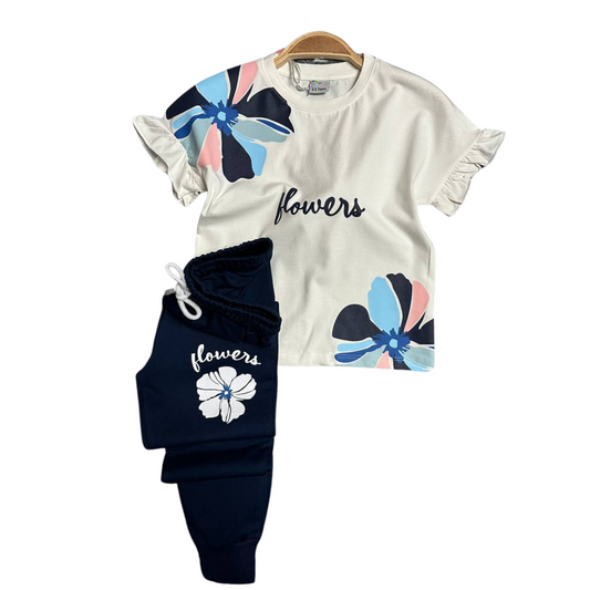 Mosaic Flowers Girl Jogger Set-0
