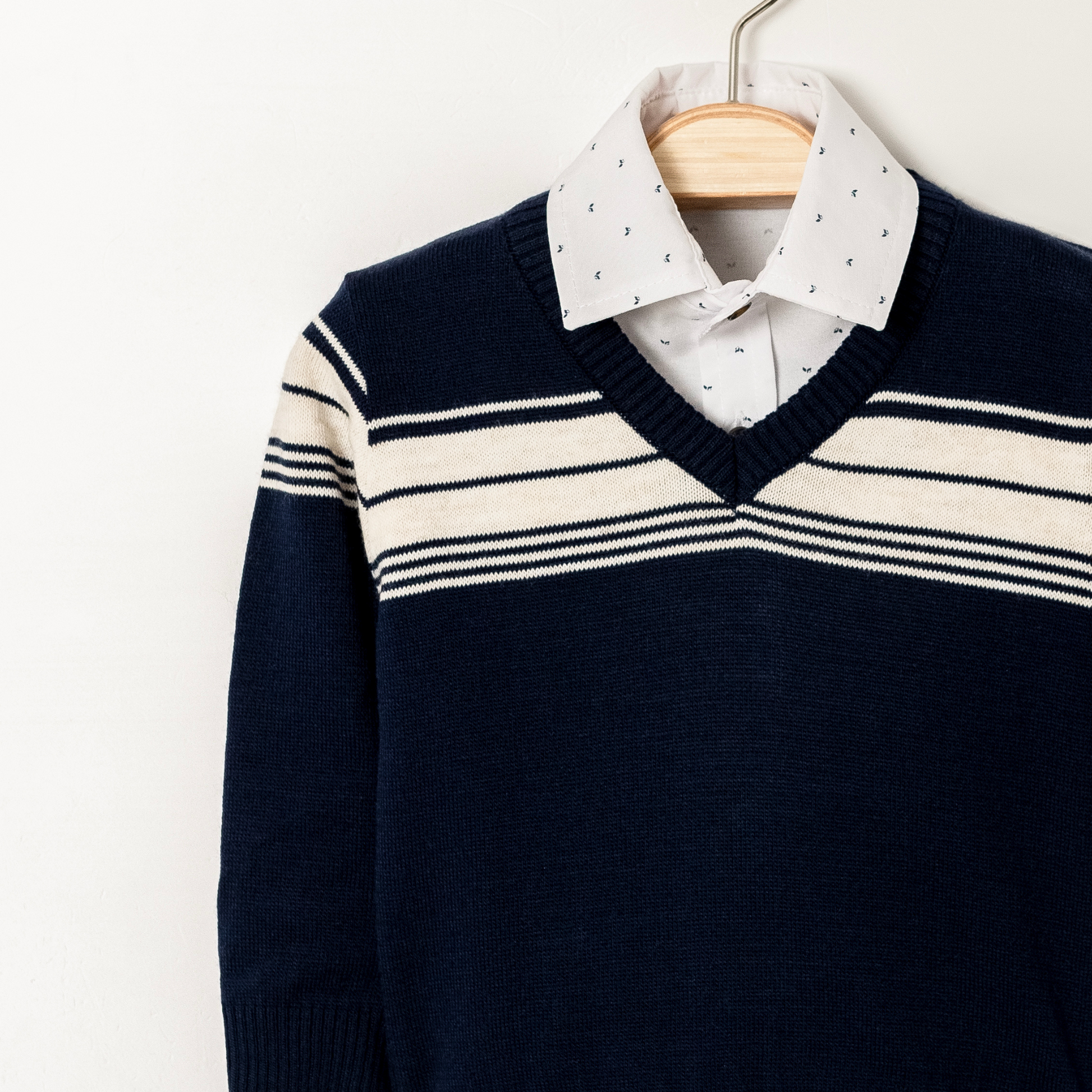 Navy Nice Sweater Jeans Set-2