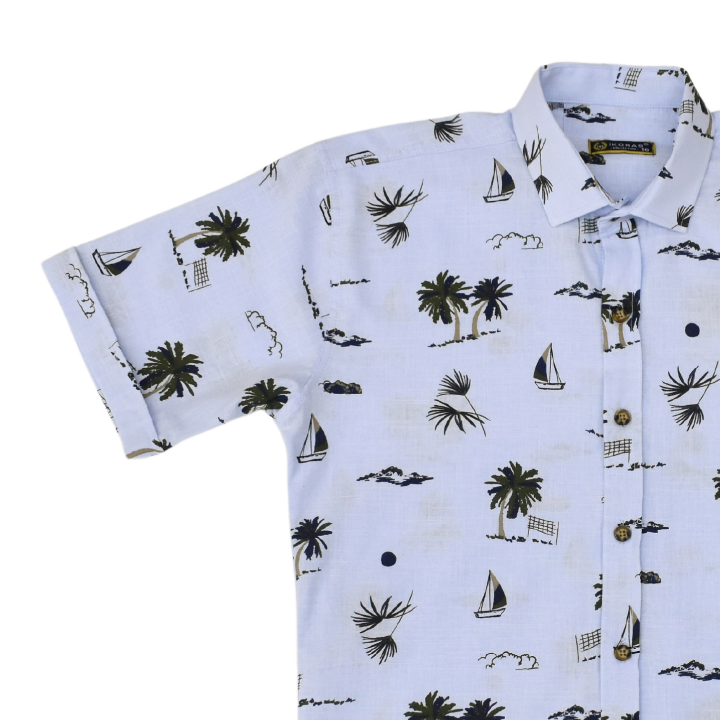 Short Sleeve Boys Cotton Shirt-3