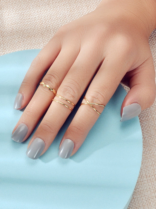 Minimalist Stackable 3pcs Gold Silver Finger Knuckle Multiple Rings Bulk Pack-0