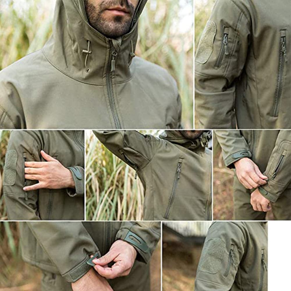 Army Outdoor Tactical Waterproof Softshell Fleece Jacket-3