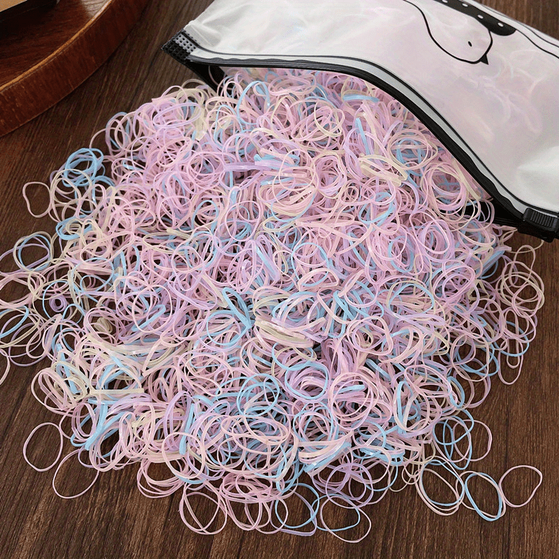 1000/2000pcs 1000/2000 Pcs Colorful Nylon Hair Ties & Headbands Set with Storage Bag for Girls