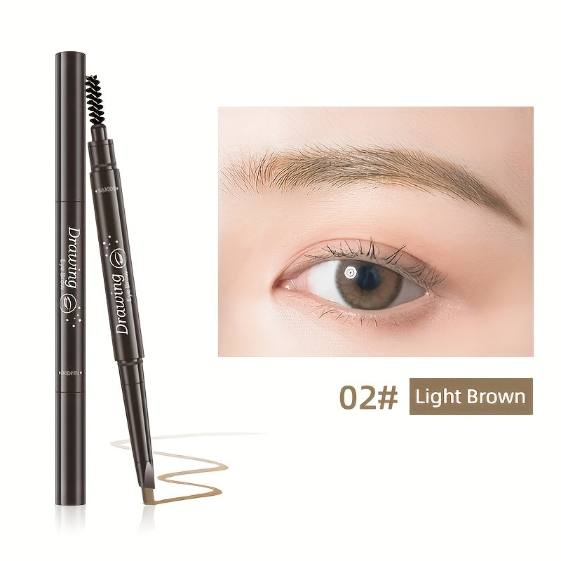 Waterproof 5 Colors Natural Makeup Double Heads Automatic Eyebrow Pencil Waterproof Long-lasting Easy Ware Eyebrow Pen With Eyebrow Brush