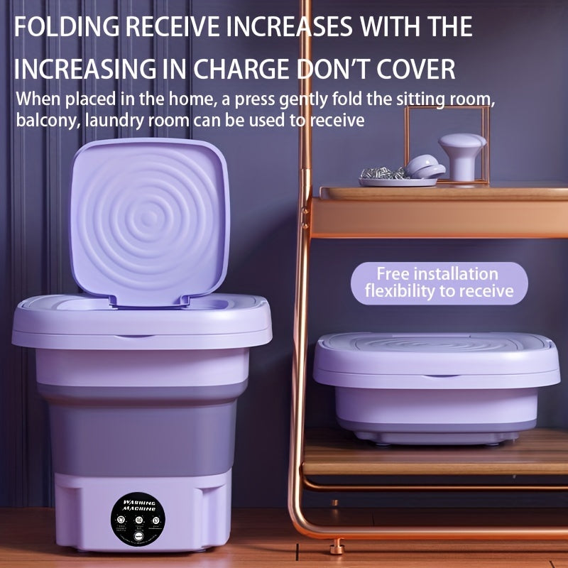1pc Portable 2.11gal Washing Machine For Camping, RV, Travel, And Home Use - Perfect For Washing Underwear, Bras, Socks, And More