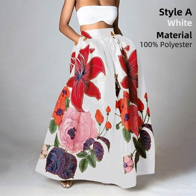 Elegant Bottoms Skirt Floral Long Maxi prairie Skirt