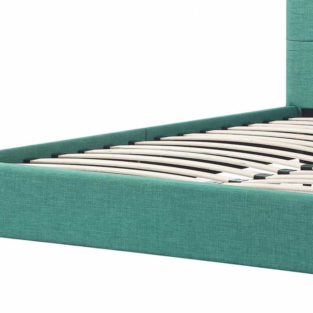 Blue Solid Wood King No Bed Frame-4