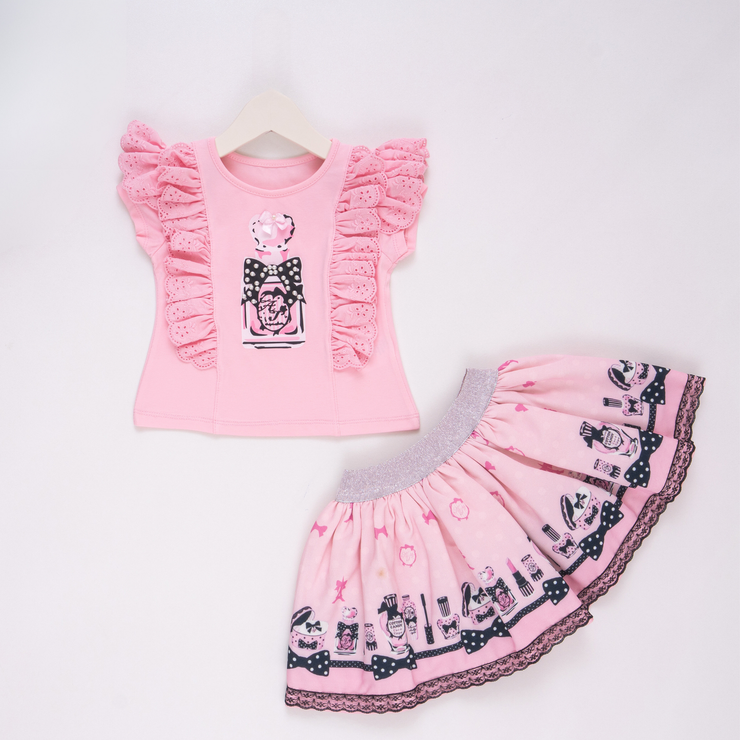 Lipstick Lace Girls Skirt Set-1
