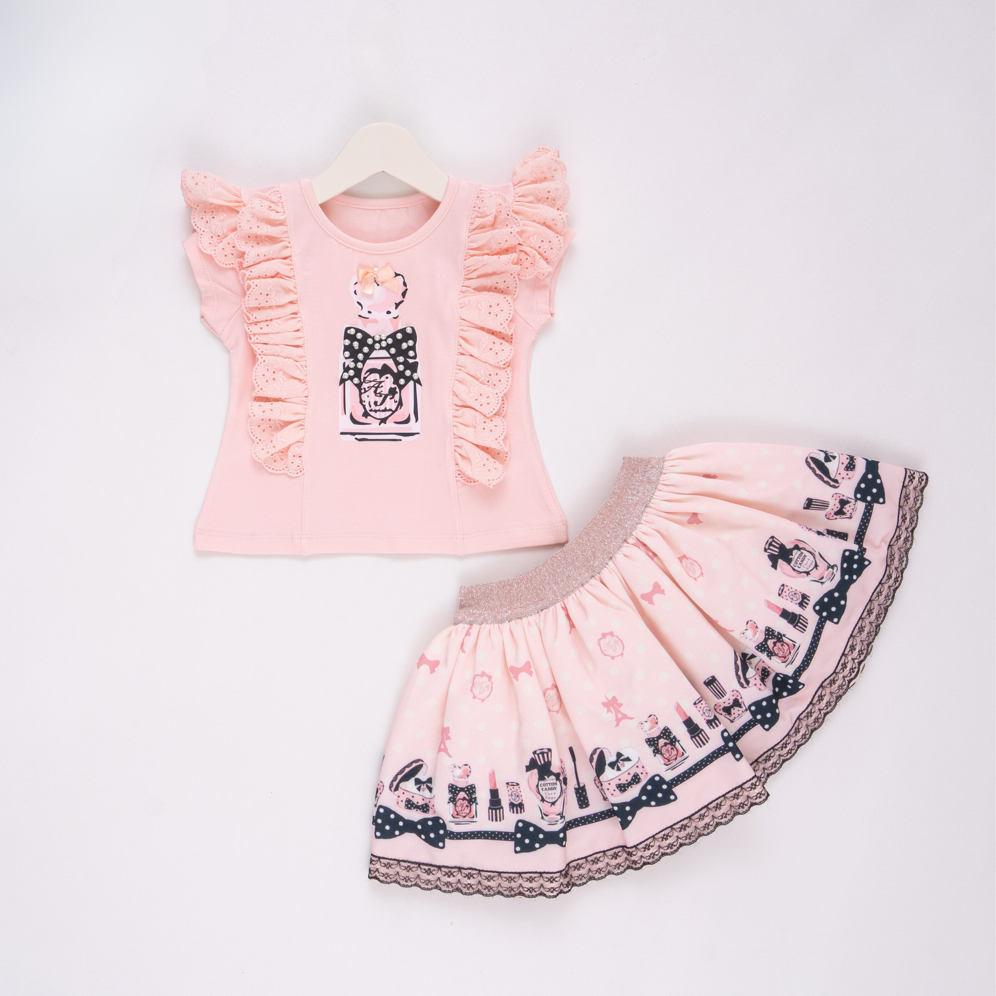 Lipstick Lace Girls Skirt Set-0
