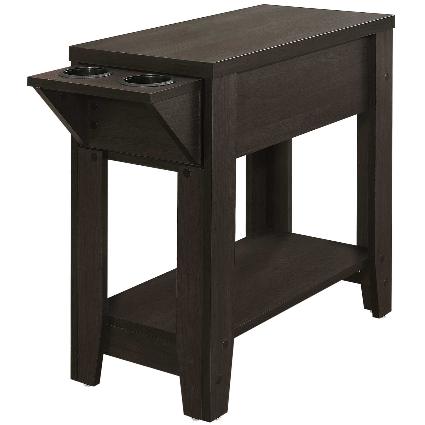 23" Brown Wood End Table With Shelf-2