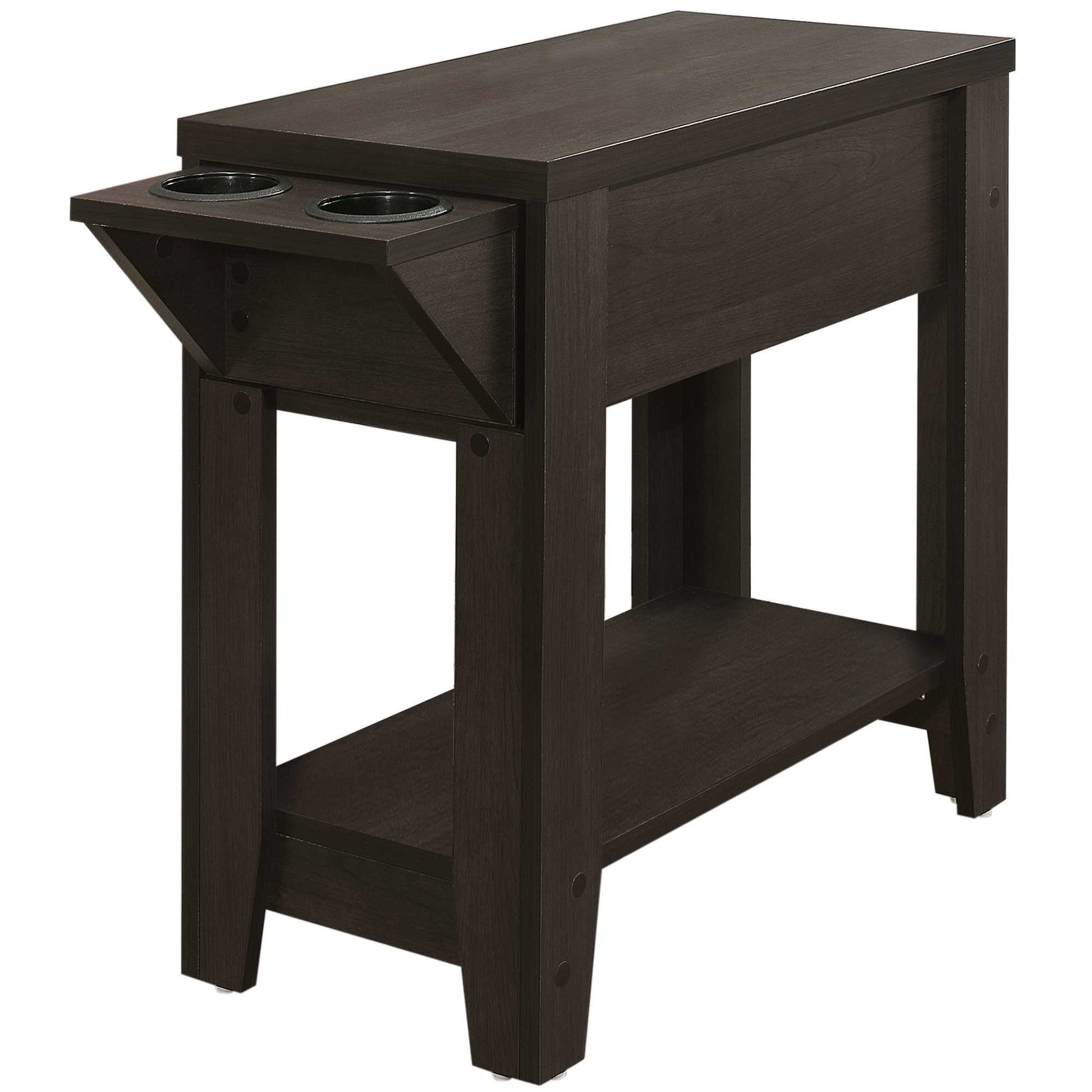 23" Brown Wood End Table With Shelf-2