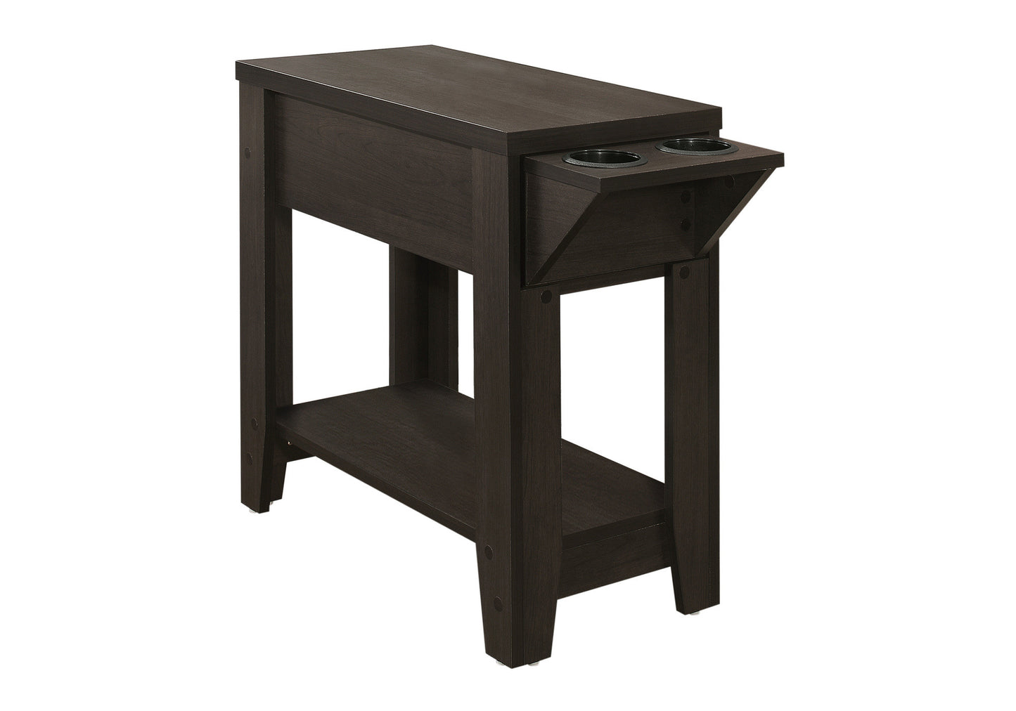 23" Brown Wood End Table With Shelf-4