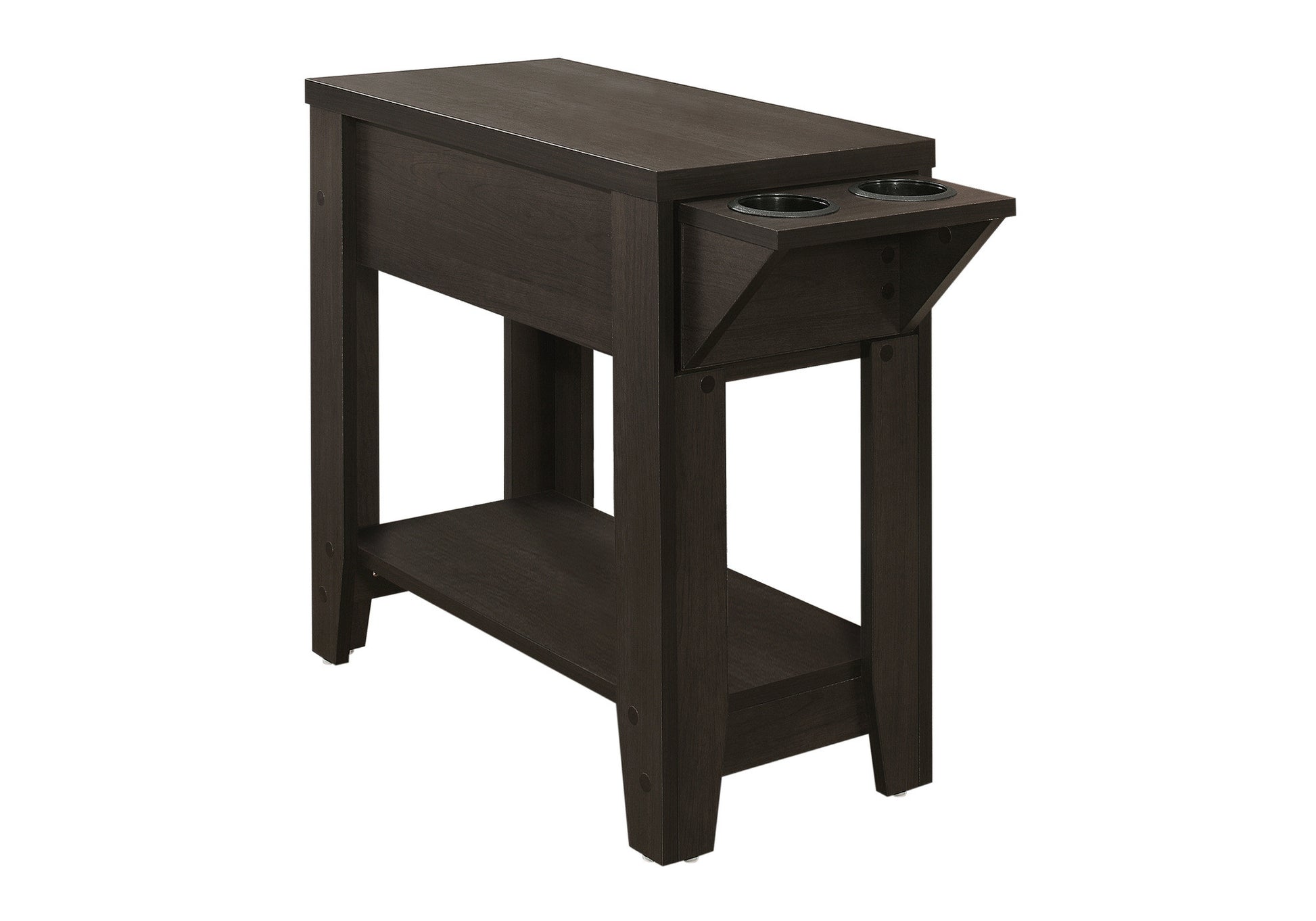 23" Brown Wood End Table With Shelf-4