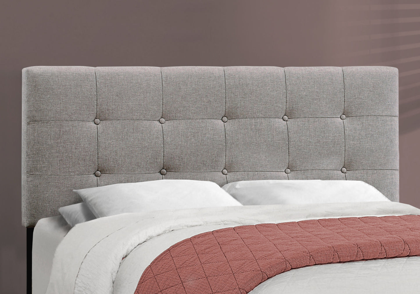 Gray Queen Tufted Upholstered Bed Frame-8