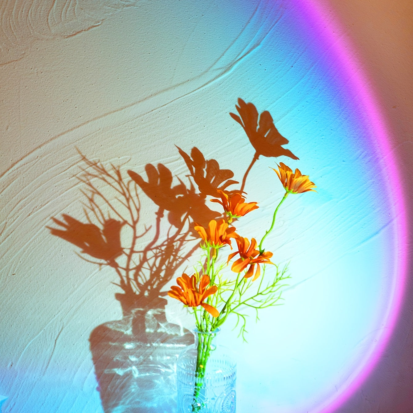 1pc USB-Powered LED Sunset Lamp Projector - Cozy Ambient Night Light with Warm Orange Glow for Bedroom, Living Room Decor & Photography, Energy-Efficient Tabletop Design, Lamp for Bedroom