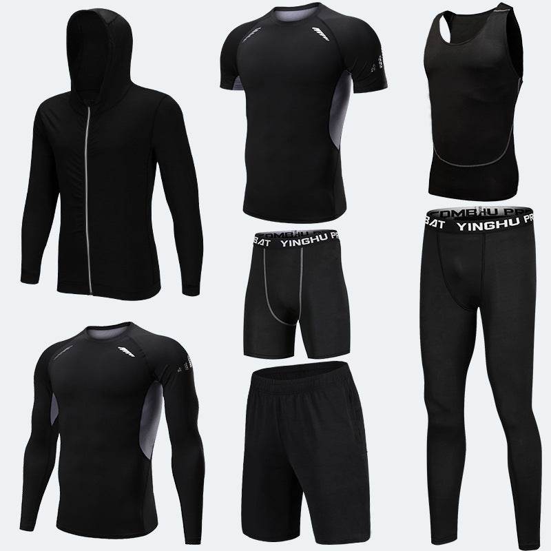 Compression Sport Fitness Workout Gym Outfit 7pcs set for men