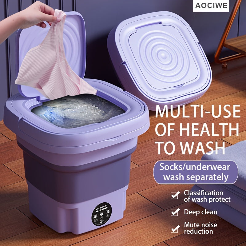 1pc Portable 2.11gal Washing Machine For Camping, RV, Travel, And Home Use - Perfect For Washing Underwear, Bras, Socks, And More