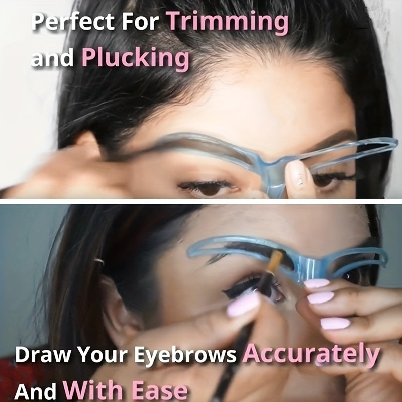 8-Piece Eyebrow Stencil Set: Low Allergenic, Silicone Brushes, ABS Plastic Handles - Perfect for All Skin Types