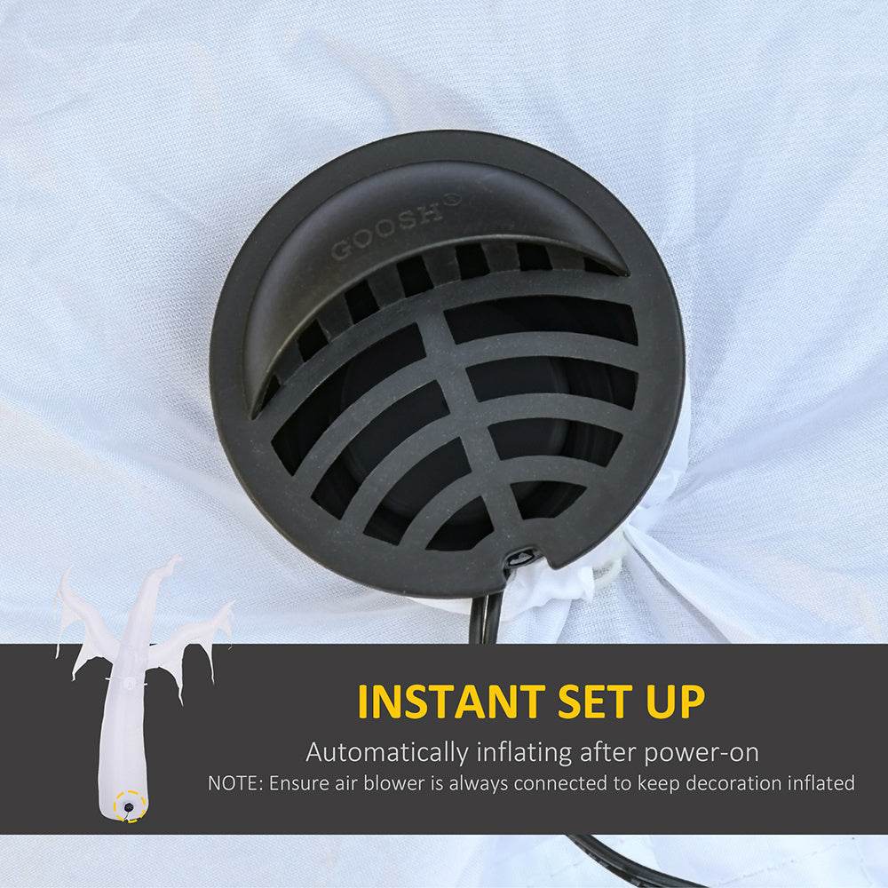 6' Tall Halloween Inflatables Outdoor Decorations White Ghost, Light Up Blow Up Yard Decor With LED Light And Fan Indoor Outdoor For Garden, Lawn, Party, Holiday