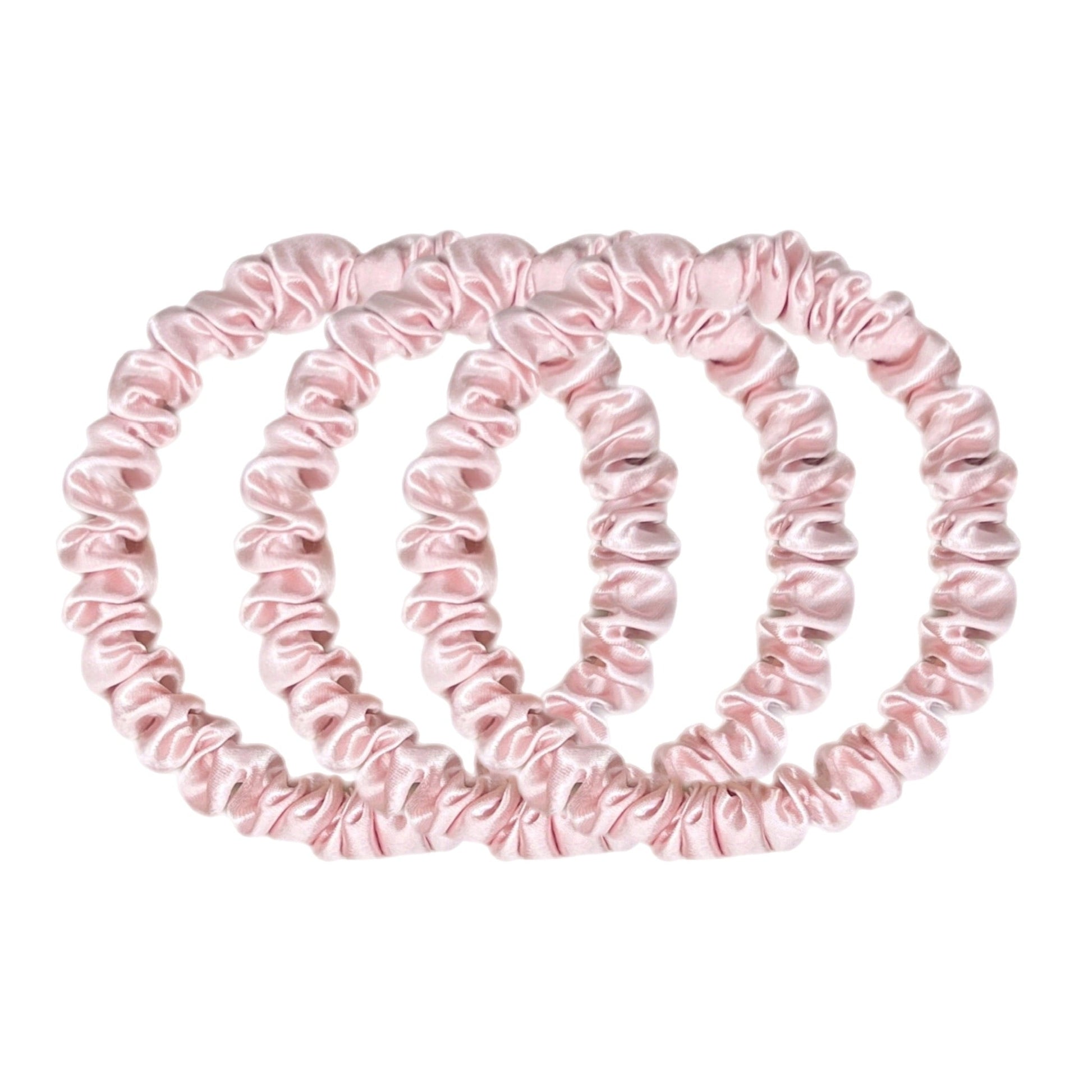 Skinny Silk Scrunchies - Pink-5