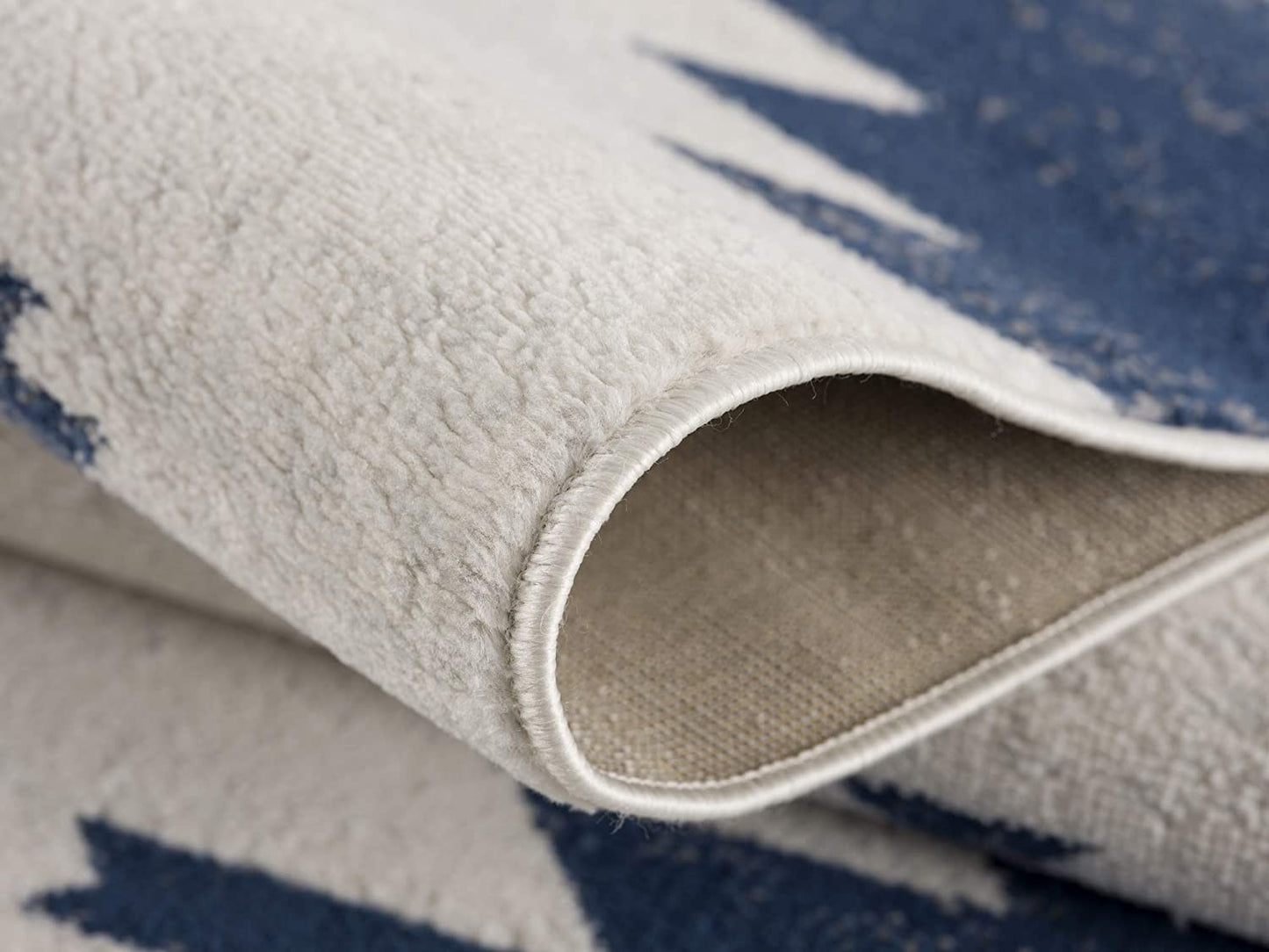 3' X 5' Blue and Ivory Southwestern Area Rug-5