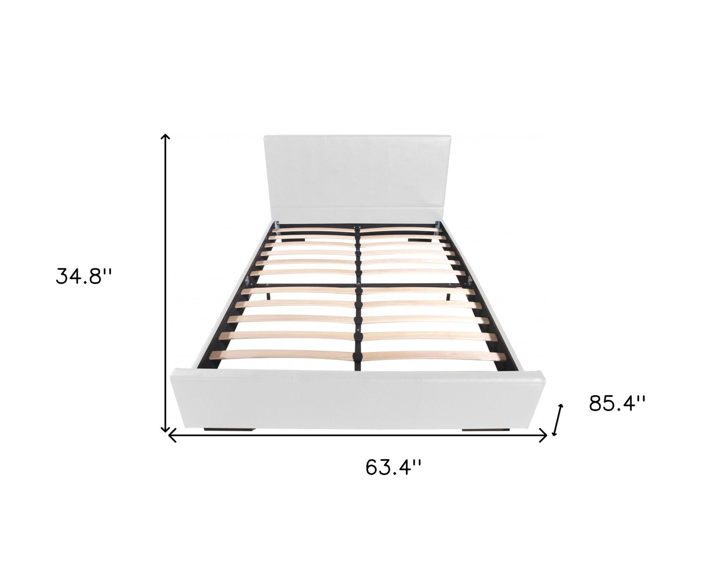 White Faux Leather Queen Bed Frame-6
