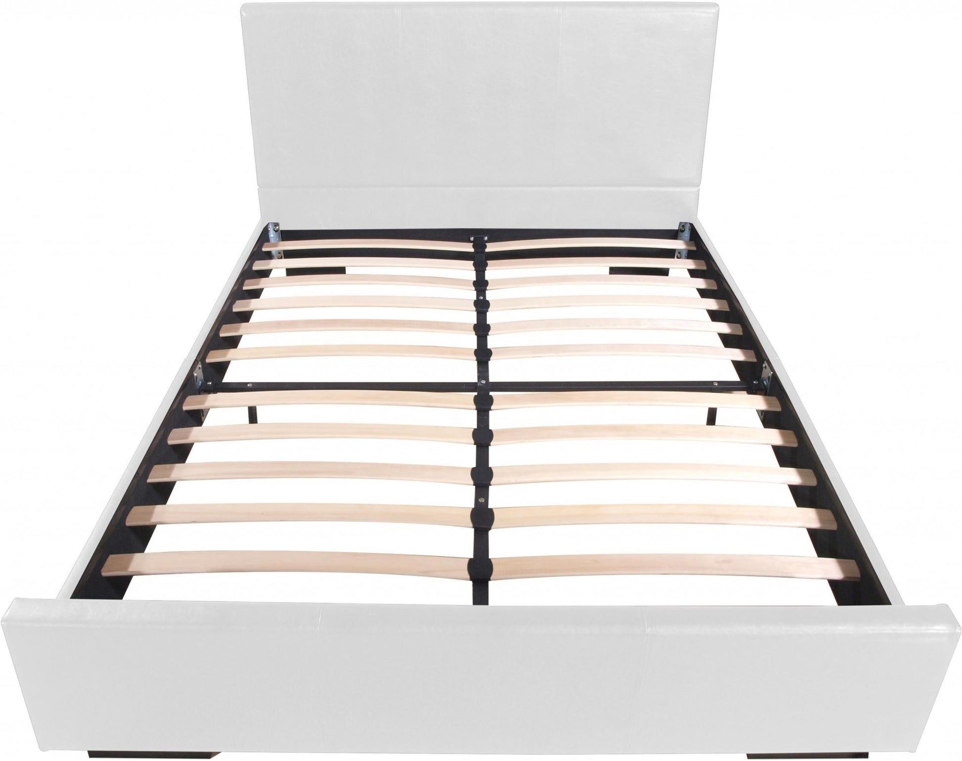 White Faux Leather King Bed Frame-2
