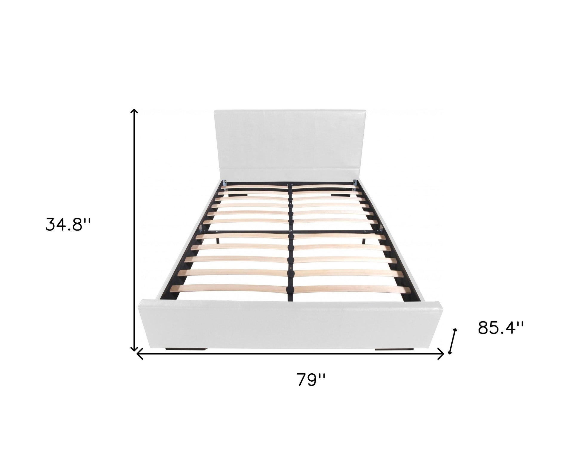 White Faux Leather King Bed Frame-8