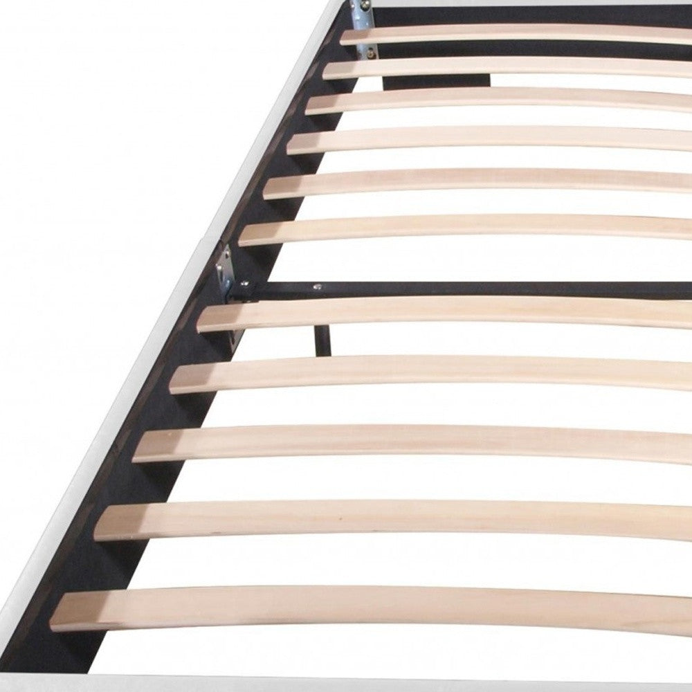 White Faux Leather King Bed Frame-4